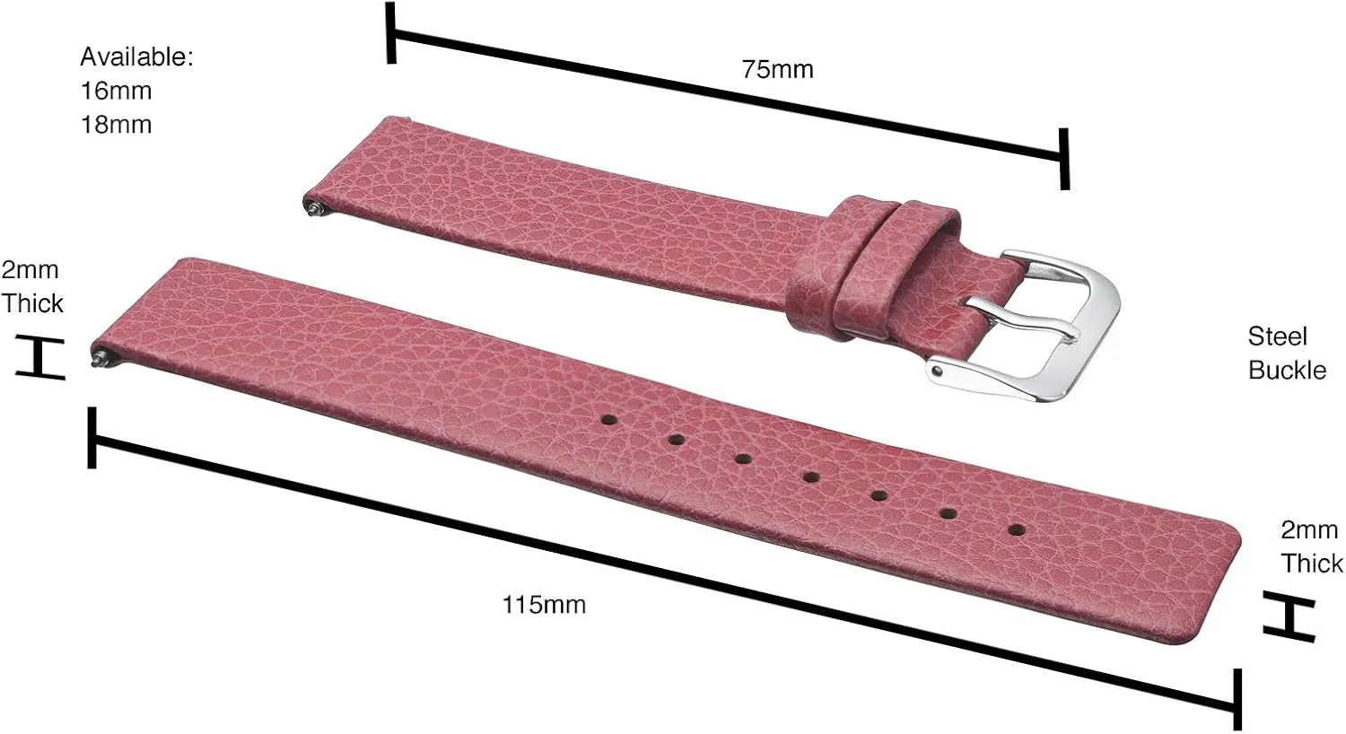with Traditional & Smart Watches Alpine Flat-Stitched Genuine Leather Watch Band future wring cow | Replacement Watch Band | Full Grain Leather Watch Band for Men | Smooth Leather Watch Strap | Compatible 