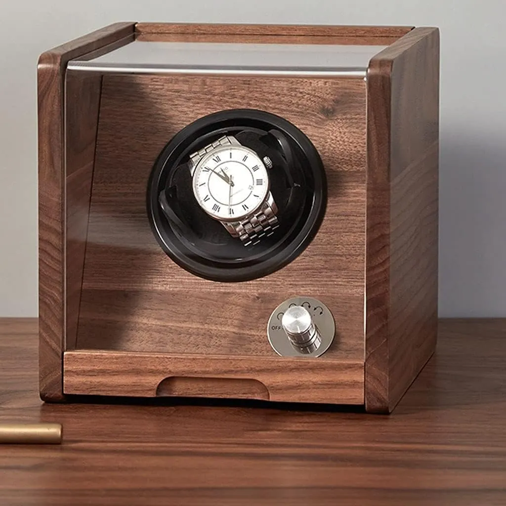 with Transparent Cover,Wooden Watch Box Jewelry Box, Retro Simple Storage Case Watch Case (A 1 available apiece topsoil epitope) Watch Box Watch Shaker Storage Box 