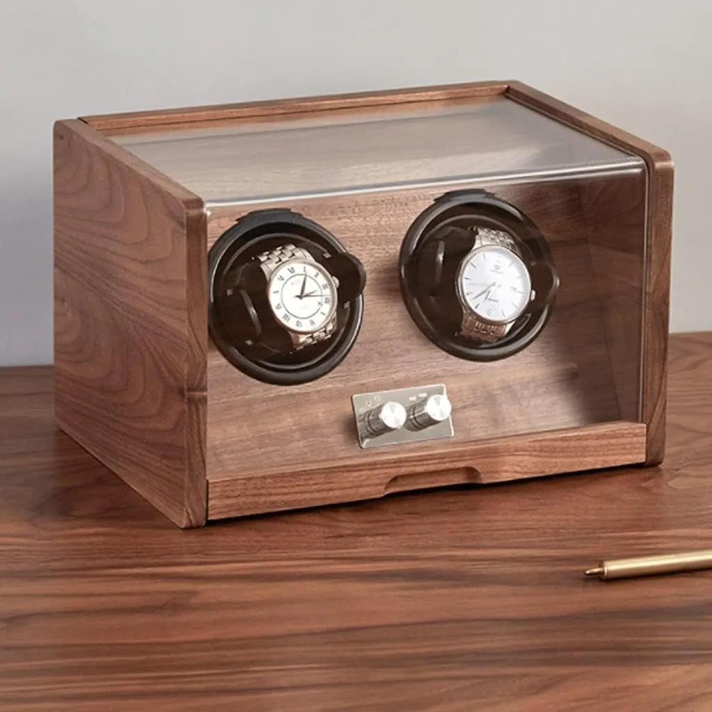 with Transparent Cover,Wooden Watch Box Jewelry Box, Retro Simple Storage Case Watch Case (A 1 available apiece topsoil epitope) Watch Box Watch Shaker Storage Box 