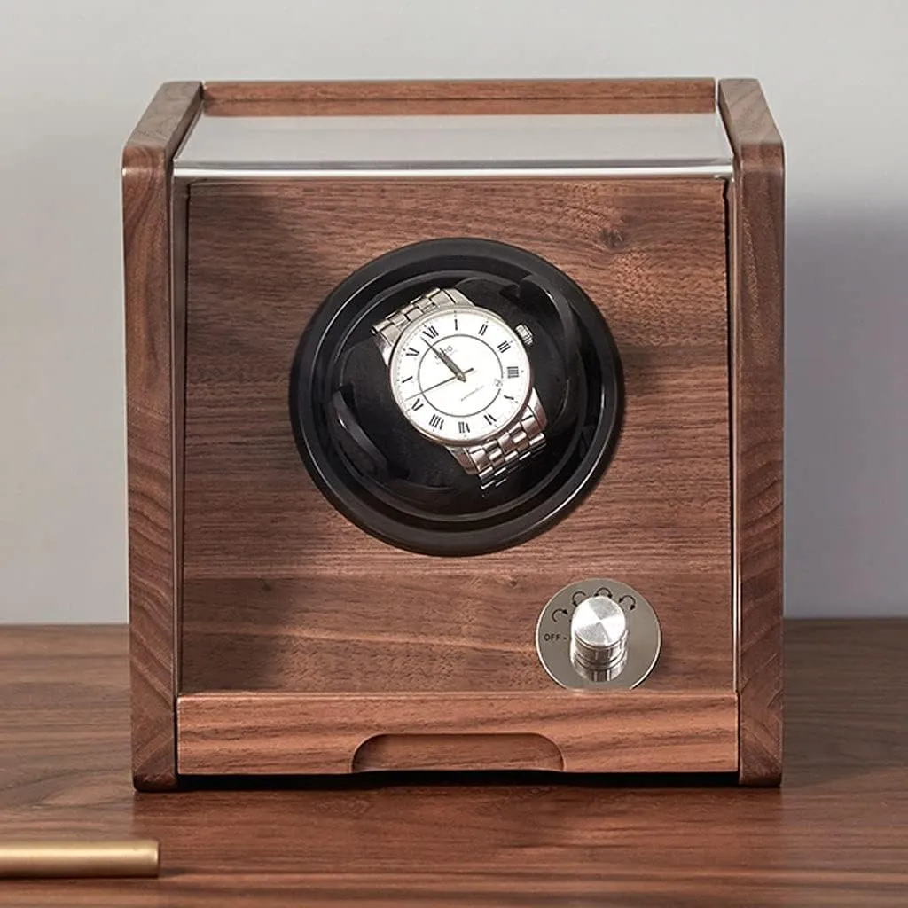 with Transparent Cover,Wooden Watch Box Jewelry Box, Retro Simple Storage Case Watch Case (A 1 available apiece topsoil epitope) Watch Box Watch Shaker Storage Box 