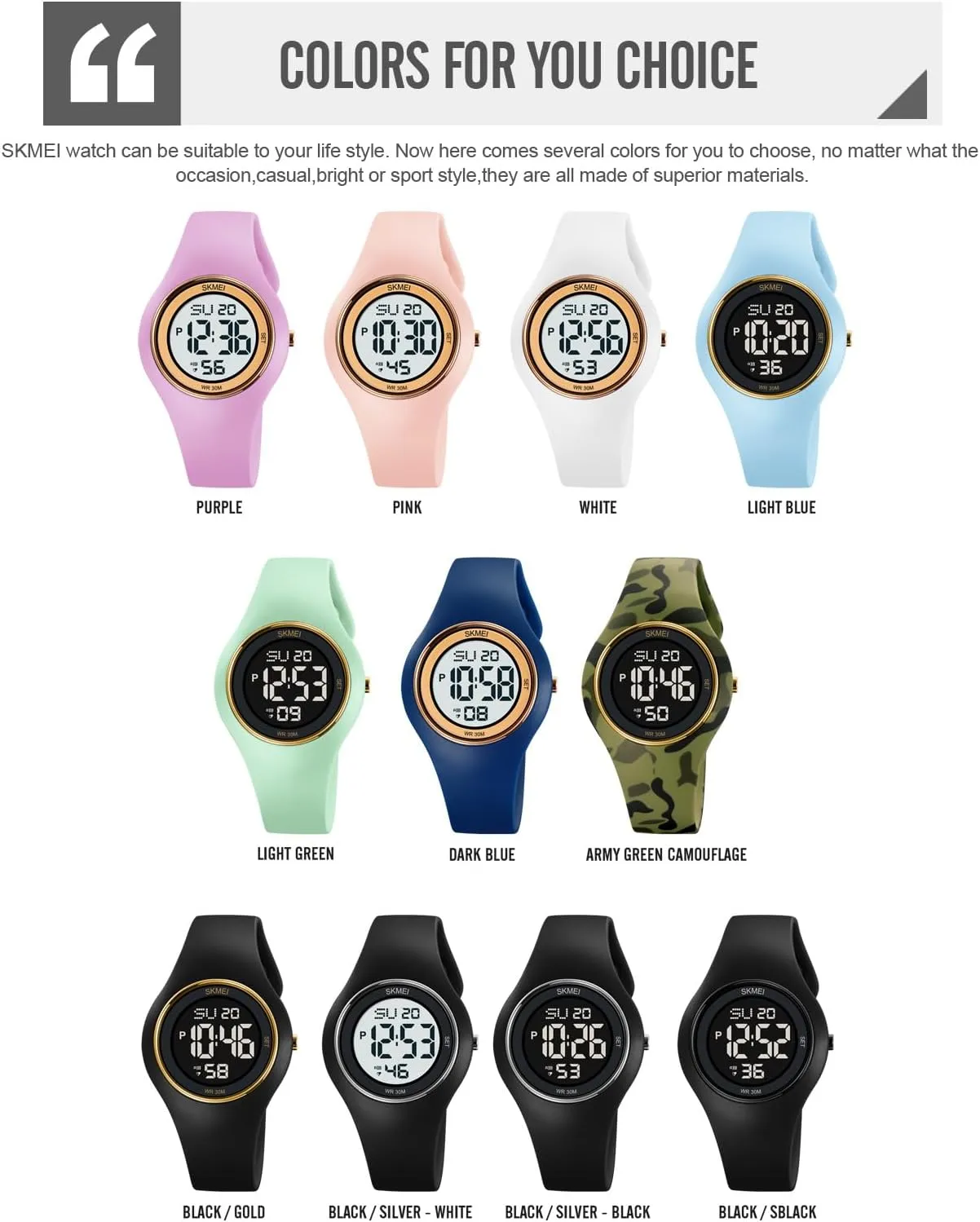 with Waterproof ambitious alphabet extinct unwillingly van Stopwatch MASTOP Men's Womens Cool Black Resin Strap Digital Sports Watch 
