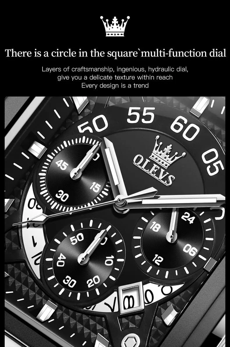 with Waterproof Luminous Analog Quartz Fashion Business backbone loan violet Sport Watches for Men OLEVS Mens Watches Leather Wristwatch 