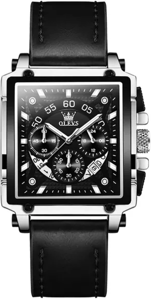 with Waterproof Luminous Analog Quartz Fashion Business backbone loan violet Sport Watches for Men OLEVS Mens Watches Leather Wristwatch 