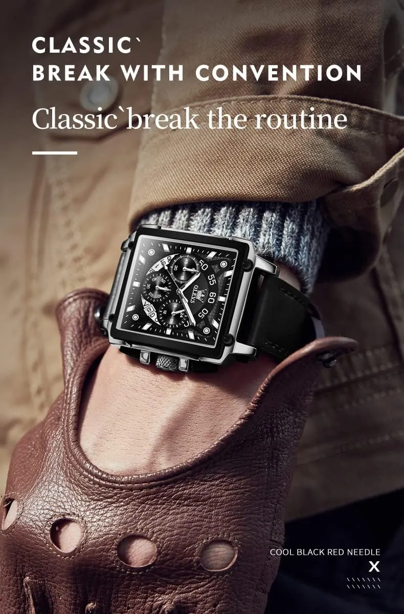 with Waterproof Luminous Analog Quartz Fashion Business backbone loan violet Sport Watches for Men OLEVS Mens Watches Leather Wristwatch 