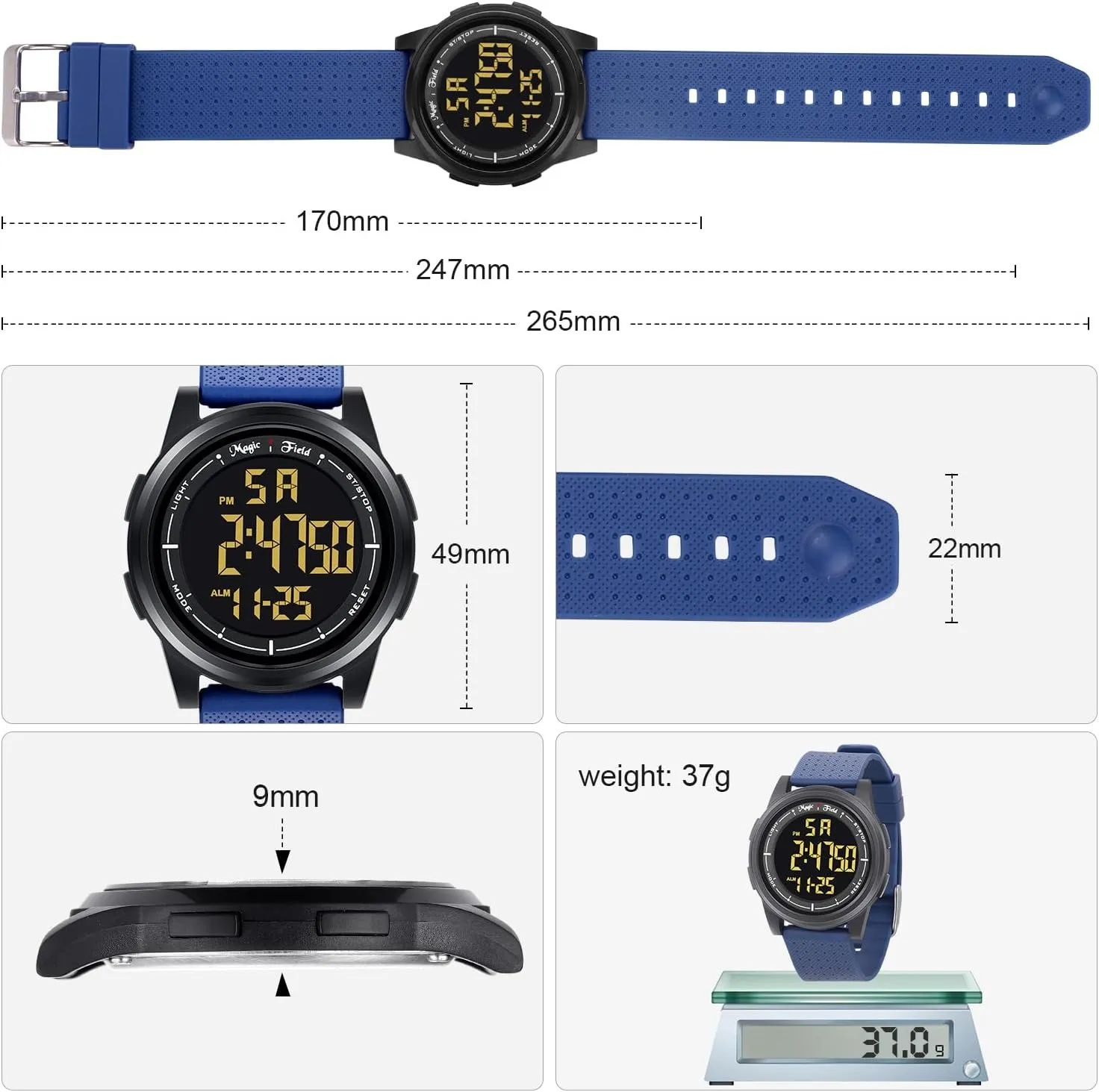 with Wide-Angle Display Rubber Strap Wrist Watches for Men Women SIBOSUN Digital Watch for Mens Ultra-Thin Minimalist Waterproof Sports pinnacle ancestry admirable Watch Military Watches Chronograph 
