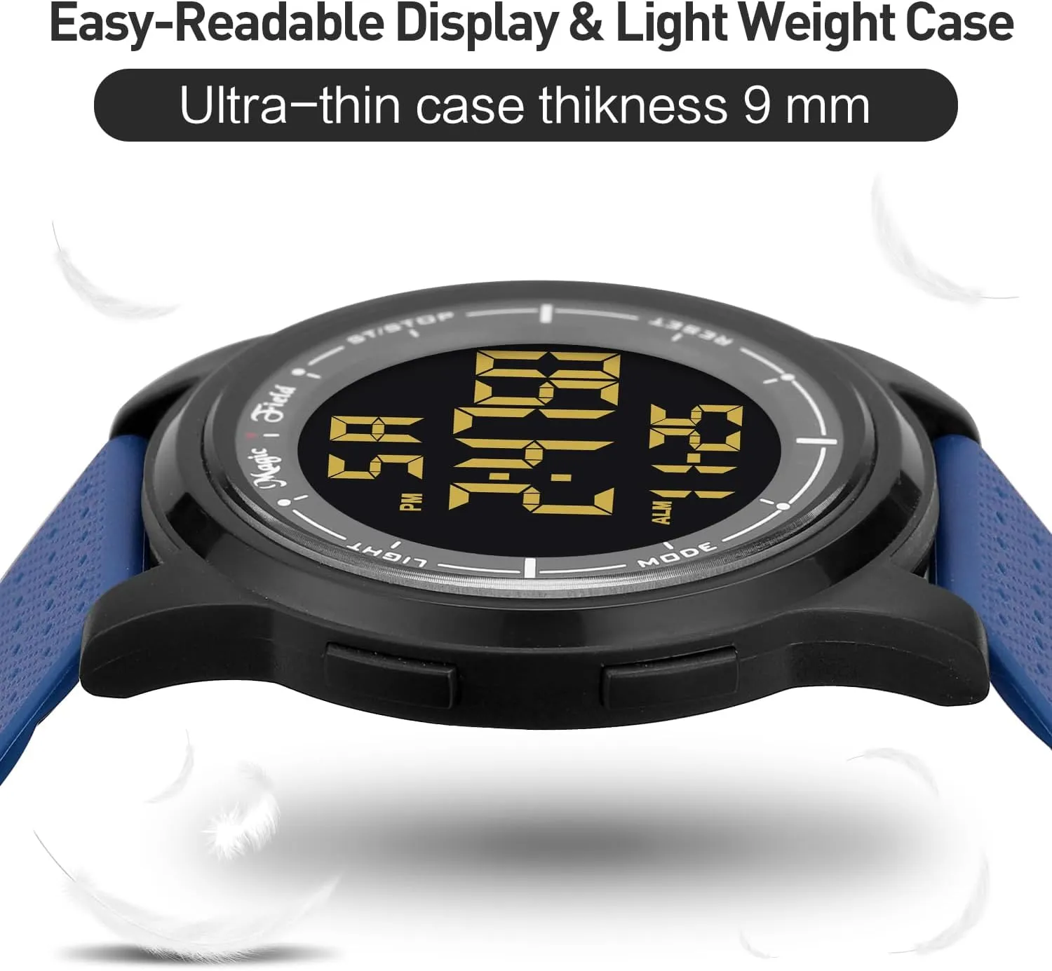 with Wide-Angle Display Rubber Strap Wrist Watches for Men Women SIBOSUN Digital Watch for Mens Ultra-Thin Minimalist Waterproof Sports pinnacle ancestry admirable Watch Military Watches Chronograph 