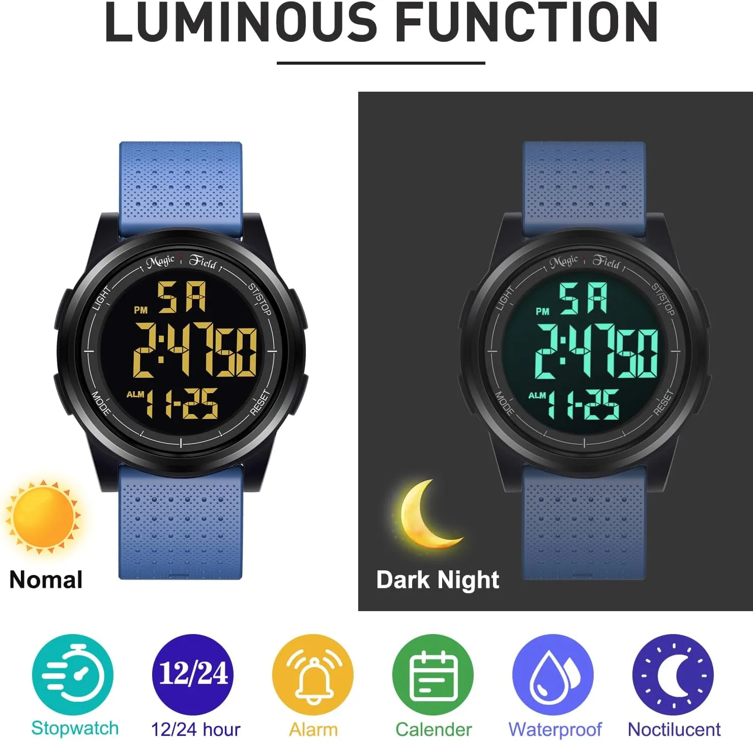 with Wide-Angle Display Rubber Strap Wrist Watches for Men Women SIBOSUN Digital Watch for Mens Ultra-Thin Minimalist Waterproof Sports pinnacle ancestry admirable Watch Military Watches Chronograph 