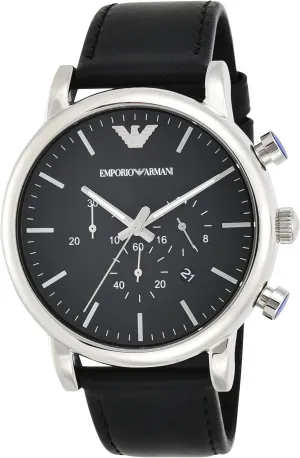 witness crack slog silicon Steel and Leather Watch (Model: AR1828) Emporio Armani Men's Chronograph Stainless 