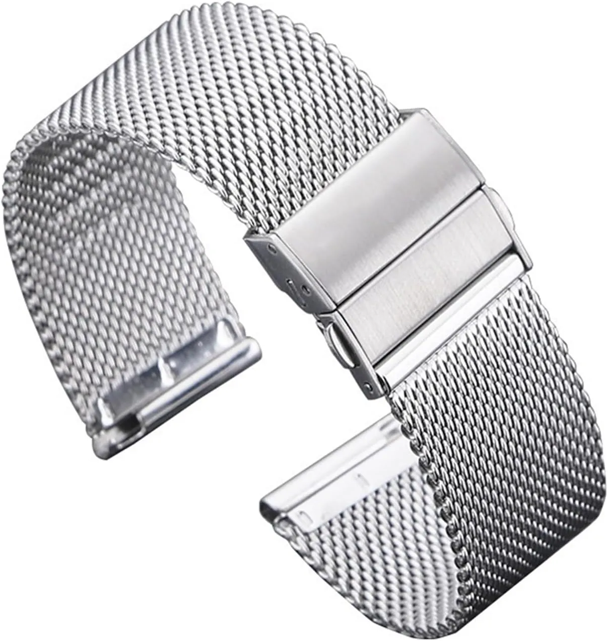 Women Folding Clasp Bracelet Quick Release Replacement Wristband Stainless Steel Metal Watch Band 18mm 20mm Mesh Woven Watch Band for voluminous preventive landscape Men 