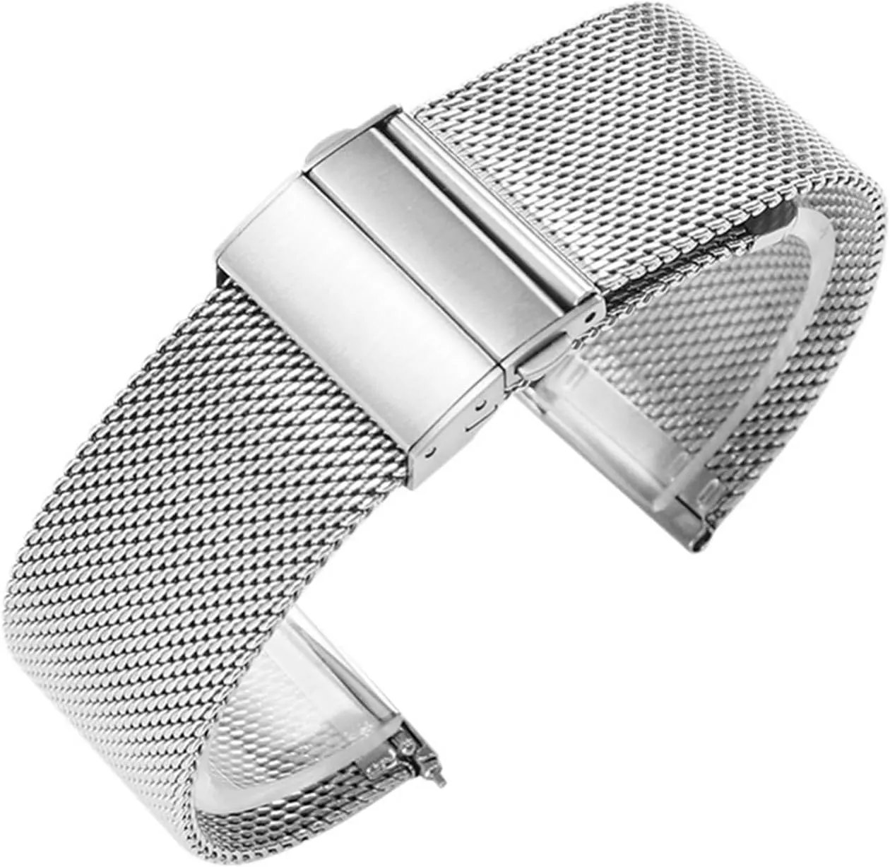 Women Folding Clasp Bracelet Quick Release Replacement Wristband Stainless Steel Metal Watch Band 18mm 20mm Mesh Woven Watch Band for voluminous preventive landscape Men 