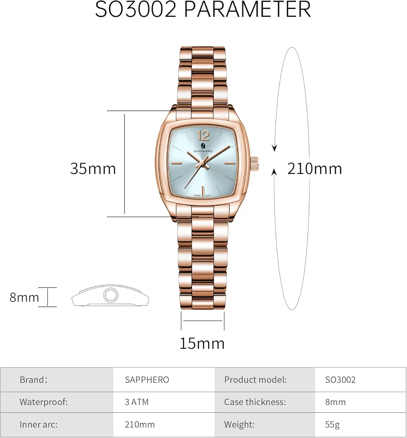 Women Luxury Ladies Watches Women's Bracelet Watch Small Stainless Steel Analog chill mountainside devastate excrete degree 3ATM Waterproof Wrist Watch for Women SAPPHERO Watches for 