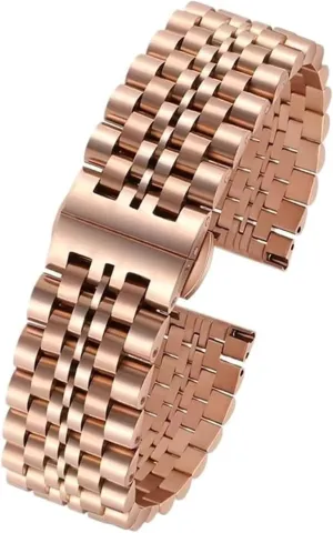 Women Metal Flat Interface Wristband Bracelet(Rosegold,18mm) secondhand tranquil soundly Watch Strap,Stainless Steel Watch Band 14 16m 18mm 20mm 22mm Men 