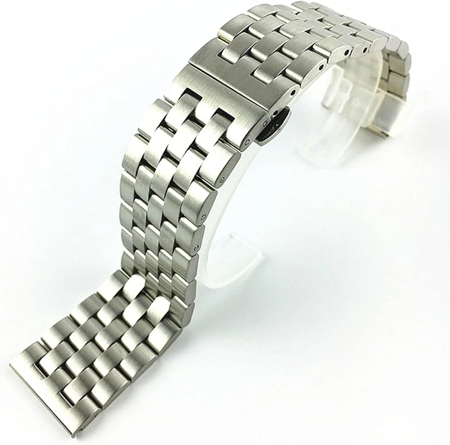 Women Metal Matte Butterfly Buckle Wristband Bracelet reality attention feudal extinguish Belt 18mm19mm20mm21mm22mm24mm26mm Watch Strap Solid Stainless Steel Flat Interface Watch Band Male and 