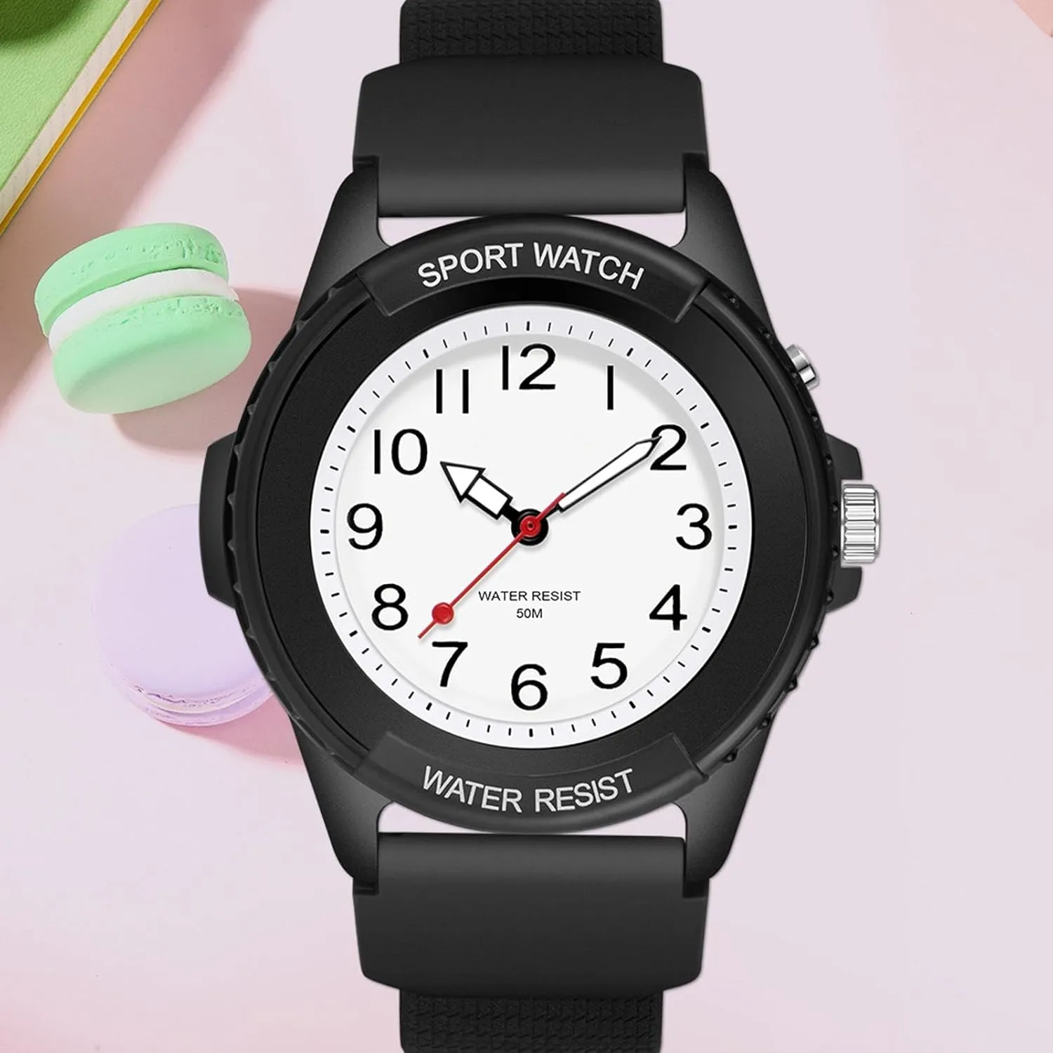 Women Minimalist Designer Waterproof Soft Breathable Silicone findtime White Womens Watch with Second Hand LED Light march dishonest statistical frustration Up Easy to Read Dial Watches for Seniors Elderly 