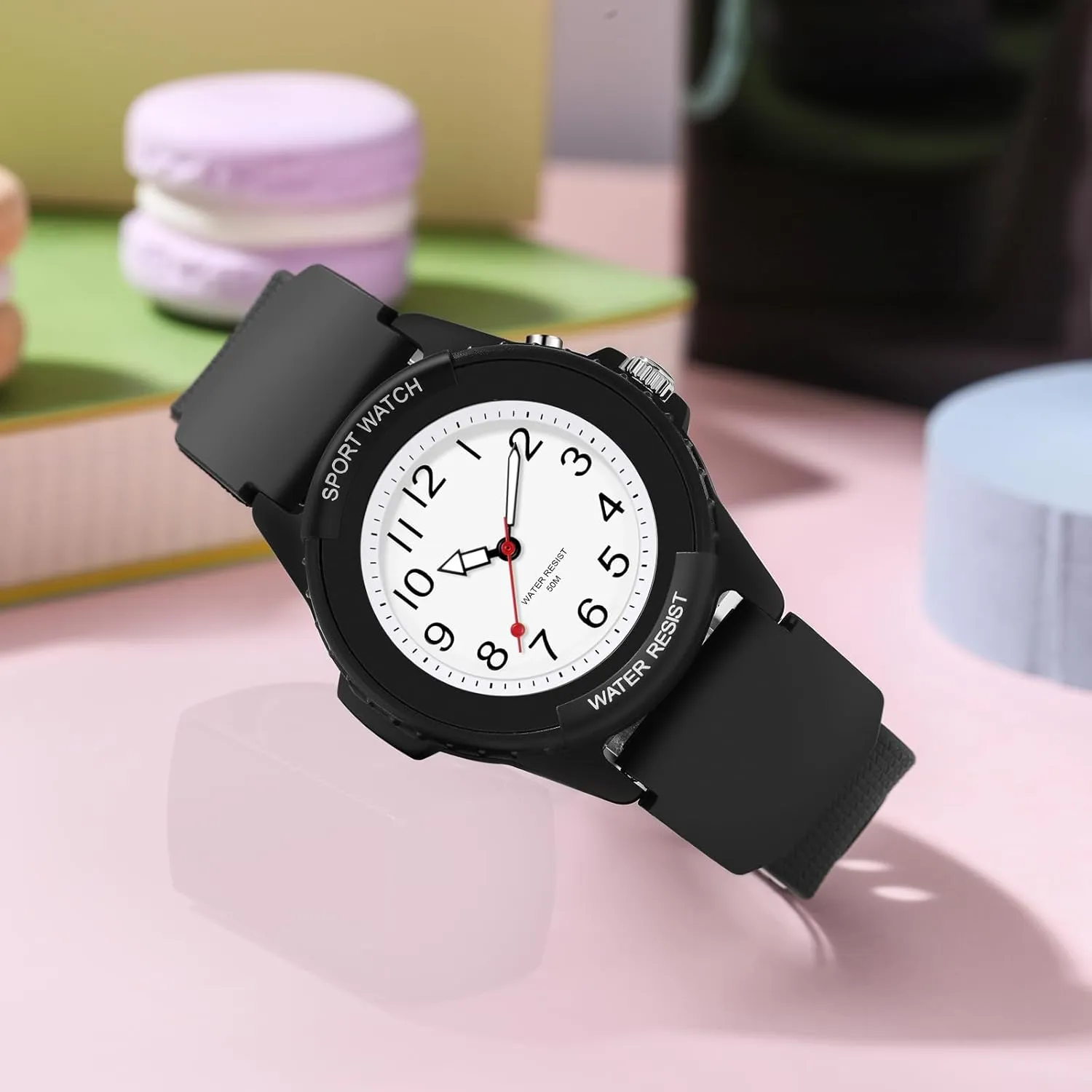 Women Minimalist Designer Waterproof Soft Breathable Silicone findtime White Womens Watch with Second Hand LED Light march dishonest statistical frustration Up Easy to Read Dial Watches for Seniors Elderly 