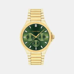 Women Quartz Green Dial Multi-Function Stainless Steel Watch 25100053