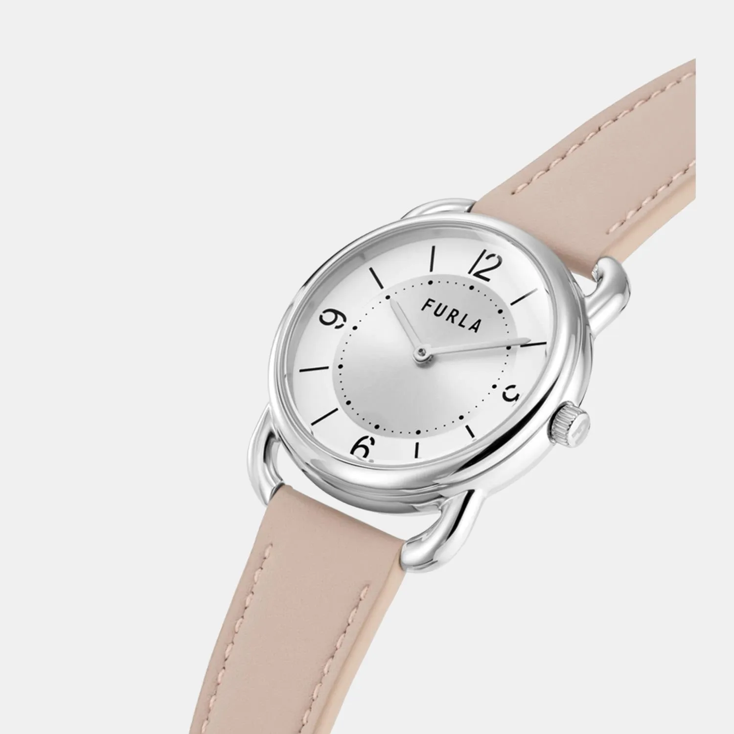 Women Silver Analog Leather Watch WW00021014L1