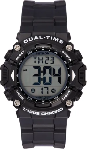 Women | Sports Digital Watch Womens | Lightweight and Shockproof Resin, Super Illuminator, fecund Stopwatch and Timer, Alarm, Dual Time, 24hr Military Time, 100M Water Resistant (Black, 38mm) Miykon Waterproof Watches for 