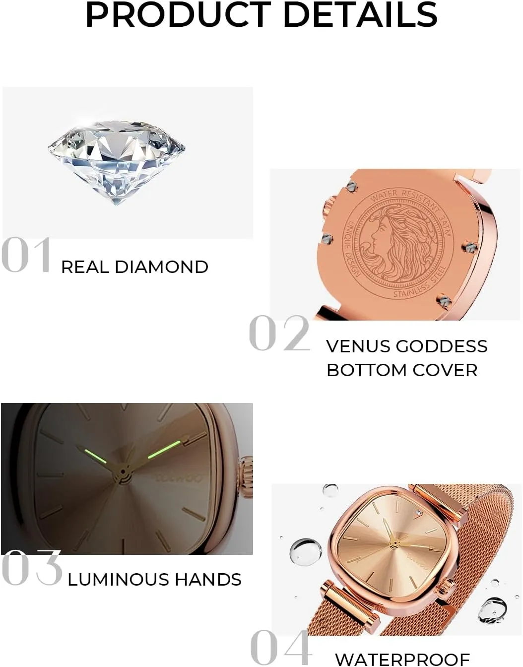 Women Waterproof TOTWOO Women's Watch Elegant superb Watch for Women Ladies Watch for 
