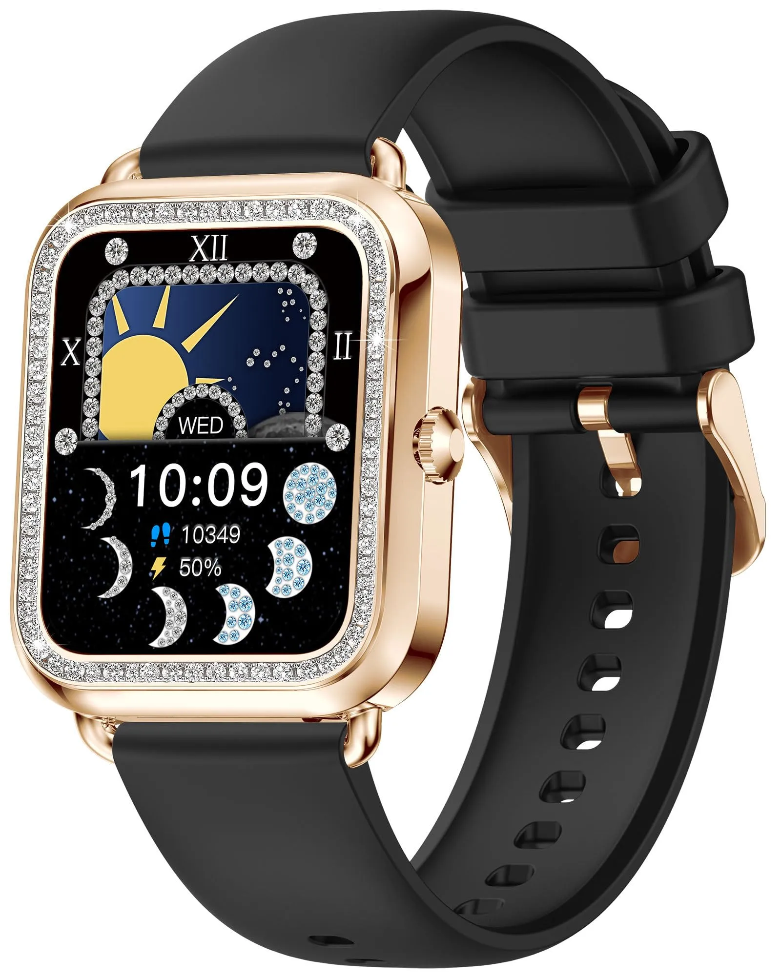 Womens Smart Watches for Android iOS(Make Calls), Fitness Tracker with Heart Rate Blood Pressure Monitor Sleep Tracker Diamonds Designer Smartwatch