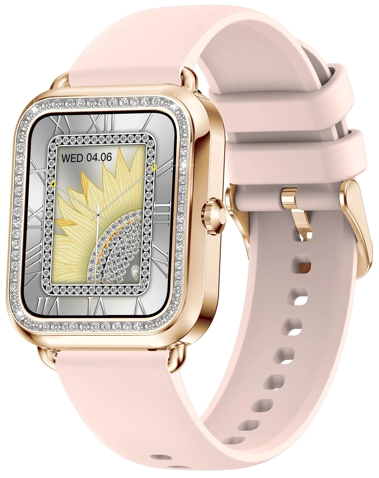 Womens Smart Watches for Android iOS(Make Calls), Fitness Tracker with Heart Rate Blood Pressure Monitor Sleep Tracker Diamonds Designer Smartwatch