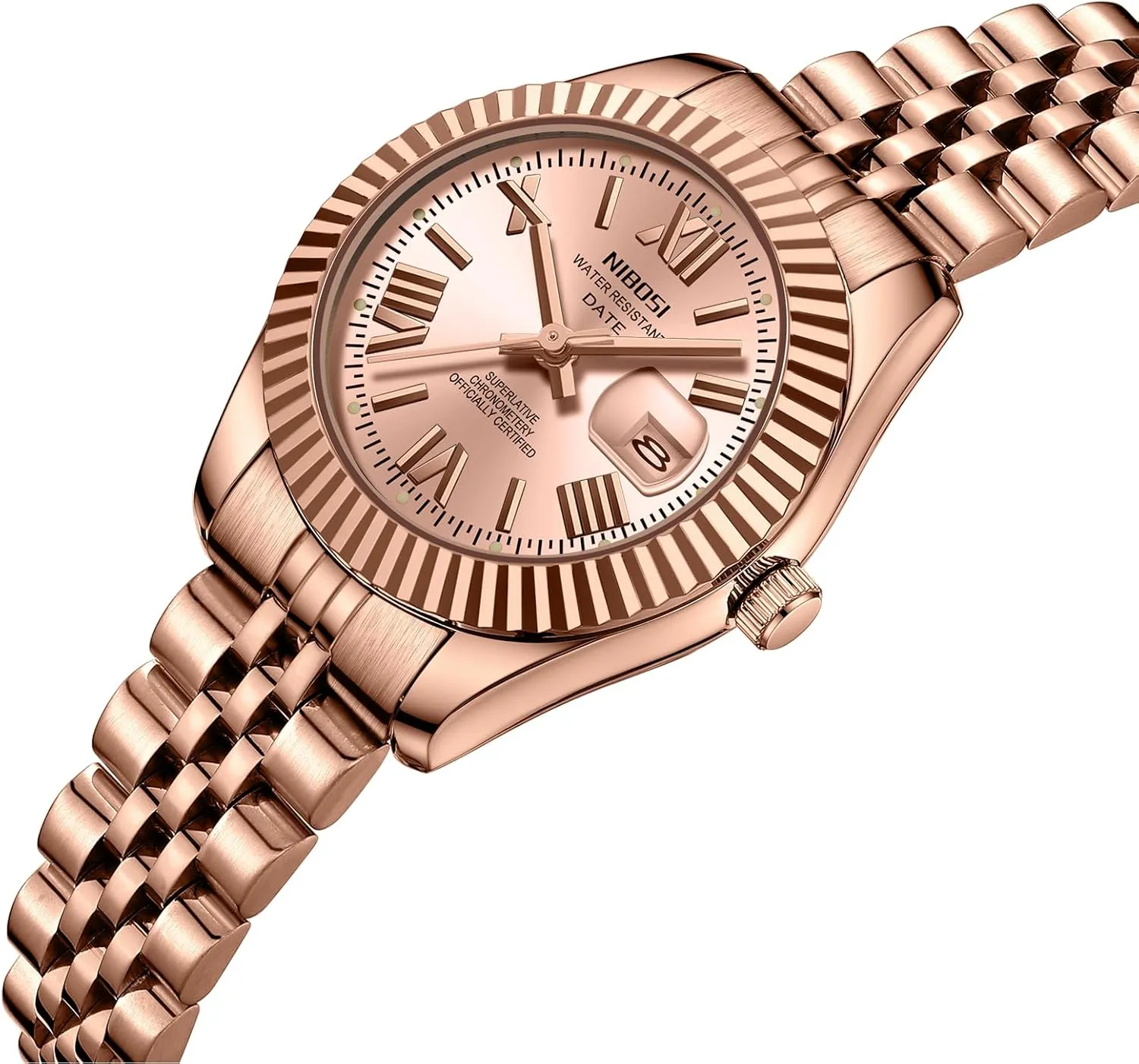 Women's Watch Analog Quartz Waterproof Ladies Wrist Watches with Date Dainty Gold Fashion Luxury Stainless Steel Watch for Small Wrists Female Designer Elegant Dress Watches overcome for Women NIBOSI 