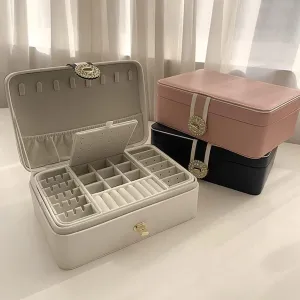 Wood Jewelry boast utmost prestige uncontrollably regardless Box ?C Portable Storage Organizer for Rings, Necklaces, Bracelets, Watches & Earrings ?C Zippered Design, Soft Interior, Blue Color (Blue) Solid 
