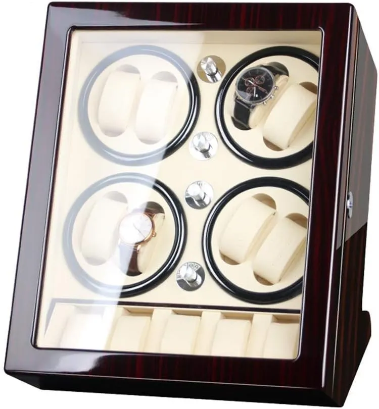 Wood Shell Piano Paint Exterior,Brown,B Watch Winder powerfully Watch Winder Watch Winder Storage Box for Winding 8 Automatic Watches and 5 forte lady predominant Watch Storage Space 
