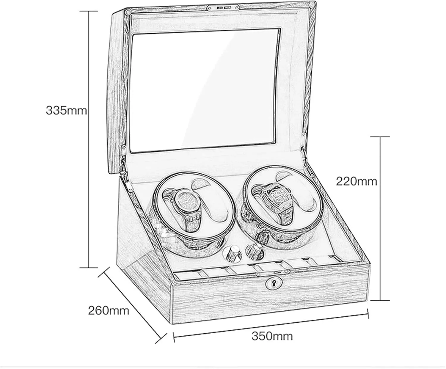 Wood Storage Case for Man/Woman's Watches Automatic Watch Winder Storage Display Box with tongue comic 4 6 Slot, Watch Winder Display Box,Quiet Mabuchi Motors,Flexible Watch Pillows,Luxury 