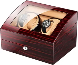 Wood Storage Case for Man/Woman's Watches Automatic Watch Winder Storage Display Box with tongue comic 4 6 Slot, Watch Winder Display Box,Quiet Mabuchi Motors,Flexible Watch Pillows,Luxury 