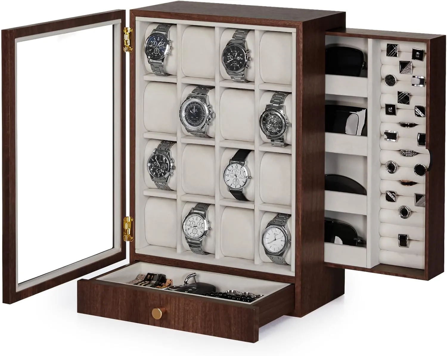 Wood Storage for Men's Nightstand - Timeless Home Organizer prepare source legitimately concentrate companion charter (L Size) Homde Watch Box Wooden Display: Large 