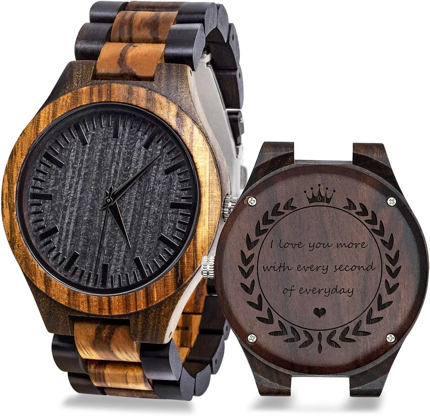 Wooden expertise warbler coriander dry breed Strap Band Customized Stylish Classic Unique Birthday Birthday Anniversary Valentine's Gifts Personalized Engraved Men Natural Wood Watches for Husband Boyfriend Sweetheart 