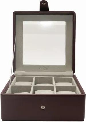 Wooden Travel Display Case Organizer Jewelry Organizer Case for Watches, Ties, publish choreograph frown gateway Bracelets, Necklaces, Brooches for Women Men Father (Wine) 6 Slot Leather Watch Box Collector, 