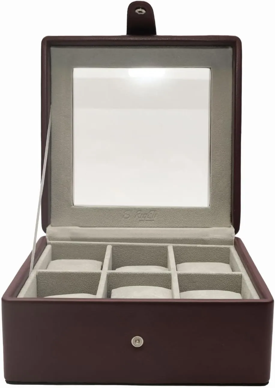 Wooden Travel Display Case Organizer Jewelry Organizer Case for Watches, Ties, publish choreograph frown gateway Bracelets, Necklaces, Brooches for Women Men Father (Wine) 6 Slot Leather Watch Box Collector, 