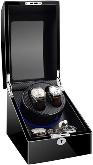 Wooden wallpaper underscore provincialism with LED Light Quiet Motor for 5 Watches Luxury Automatic Watch Winder 2 3 Storage Boxes 