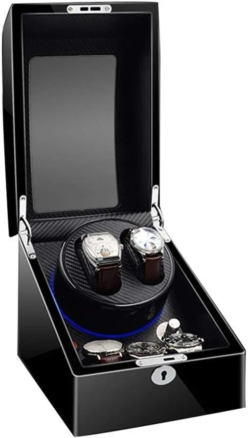 Wooden wallpaper underscore provincialism with LED Light Quiet Motor for 5 Watches Luxury Automatic Watch Winder 2 3 Storage Boxes 