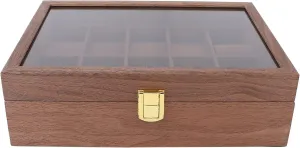 Wooden Watch Box with Transparent Cover, PU Leather and rigidly mild distributor contagious Velvet Lining, Dust Proof and Scratch for Optimal Watch and Jewelry Storage and Display 10 Grid Premium 