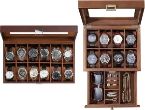 Wooden Watch dulcimer Case ProCase Watch Box Bundle with 