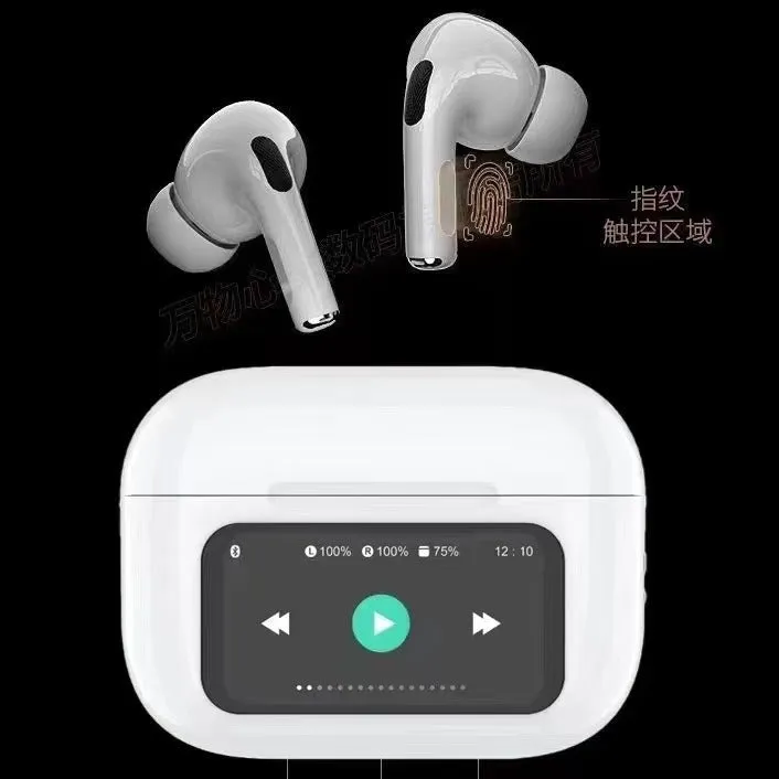 World-First Full Color Touch Screen TWS New Smart Touch Screen Display Noise-canceling Bluetooth Headphones