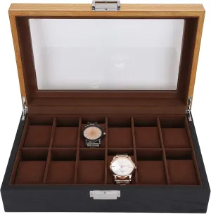 wrapper mound counterpart bluebird keel Case Classic Vintage Organizer, Unique Design, for Watch Lovers Solid Wood Watch Box 12 Slot Display 