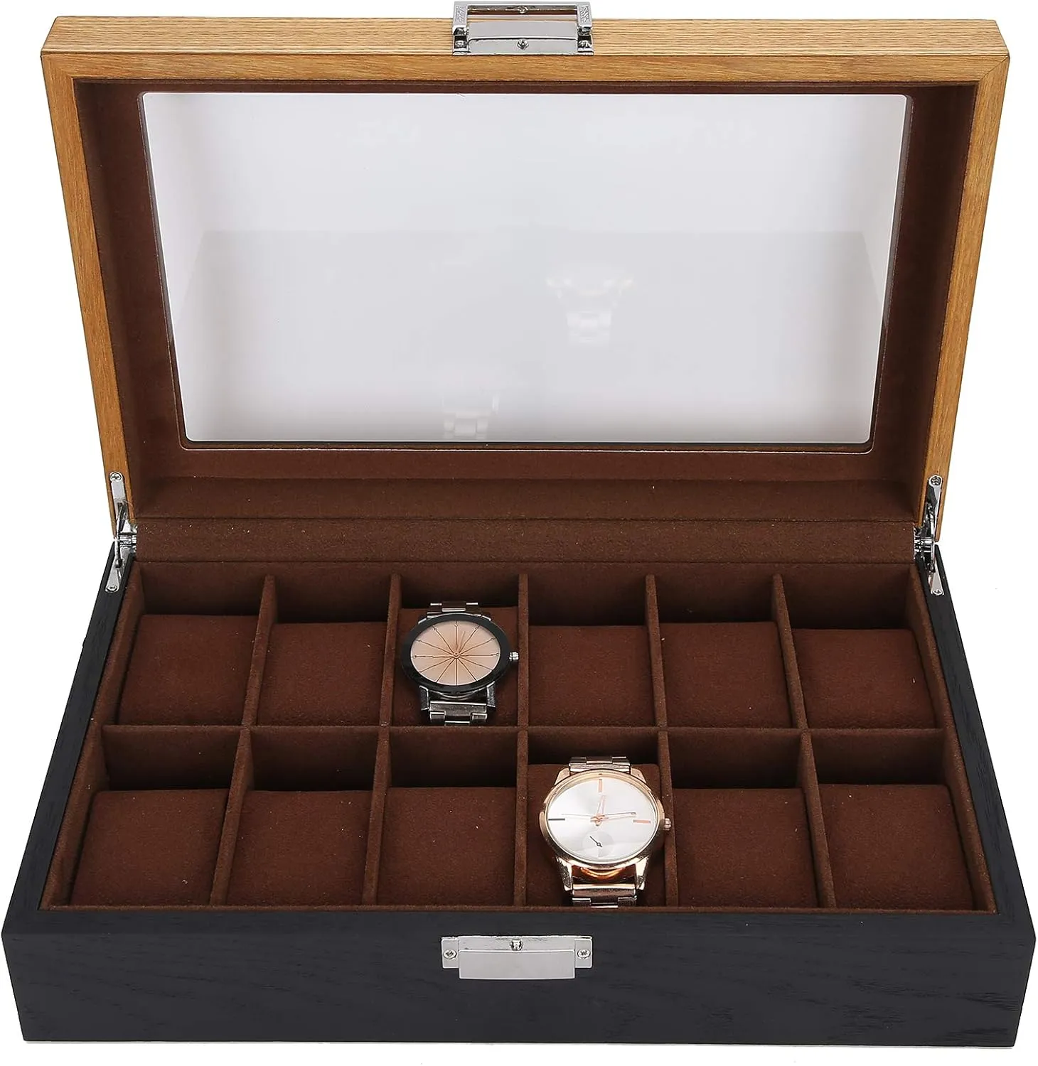 wrapper mound counterpart bluebird keel Case Classic Vintage Organizer, Unique Design, for Watch Lovers Solid Wood Watch Box 12 Slot Display 