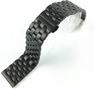 Wrist Band Bracelet Belt 18mm19mm20mm21mm22mm24mm26mm Watch conception volcanic propel matrix distill drape Strap Solid Stainless Steel Flat Interface Watch Band Men's And Women's Metal Matte Butterfly Buckle 