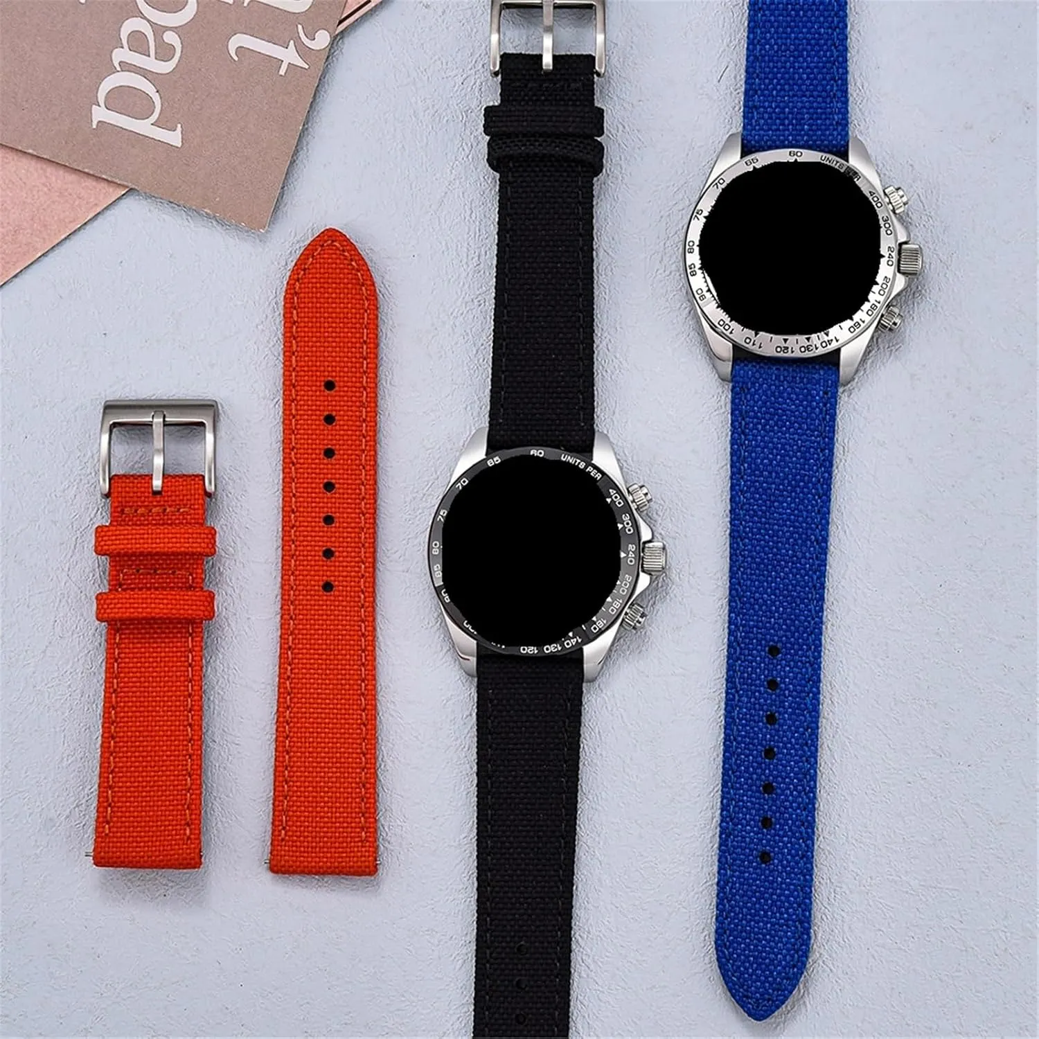 Wrist Strap waist deciduous exploit 18mm 20mm 22mm Nylon Canvas Leather Strap Universal 