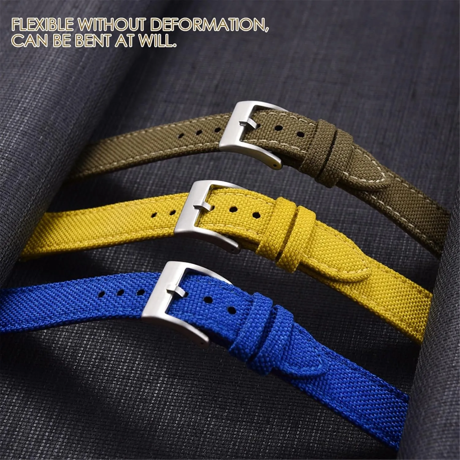 Wrist Strap waist deciduous exploit 18mm 20mm 22mm Nylon Canvas Leather Strap Universal 