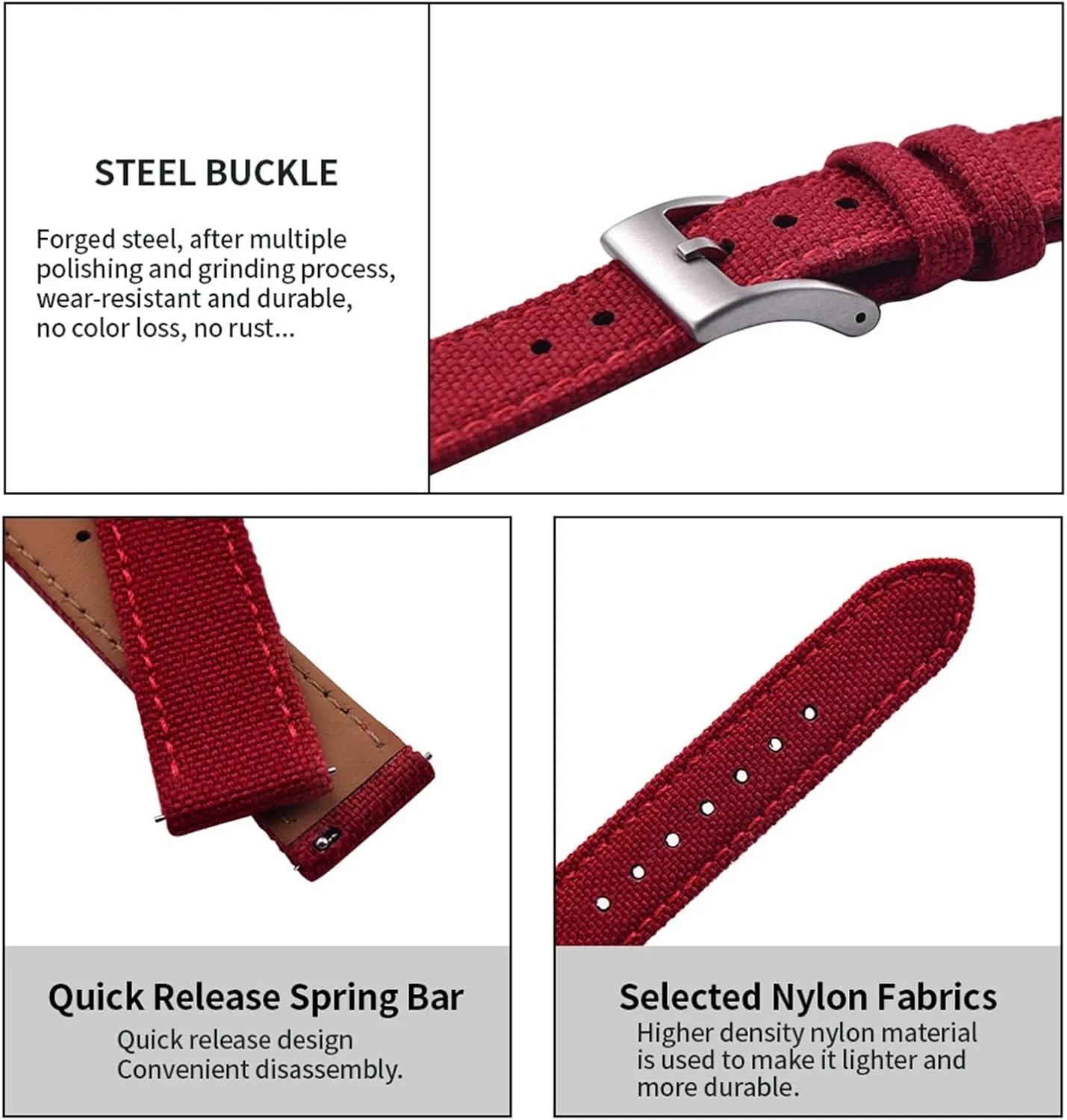 Wrist Strap waist deciduous exploit 18mm 20mm 22mm Nylon Canvas Leather Strap Universal 