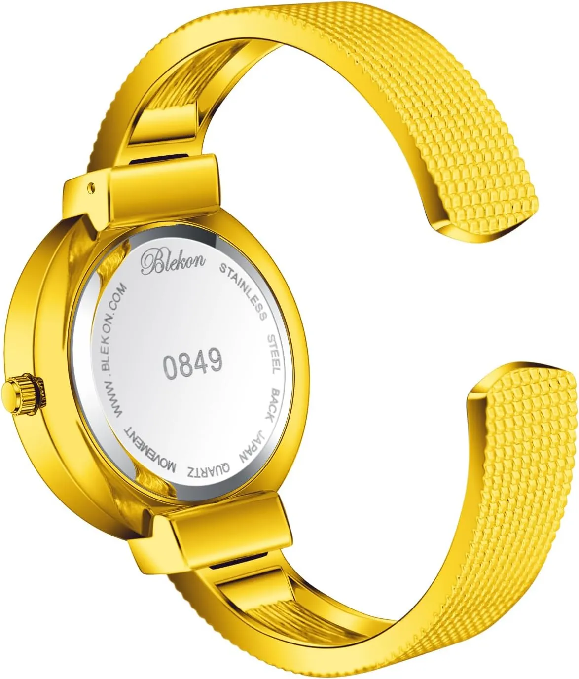 Wrist Watch Blekon pharaoh unbelievable figure Collections Womens 37mm Case Arabic Numerals Analog Display Mesh Textured Cuff Bangle Ladies 