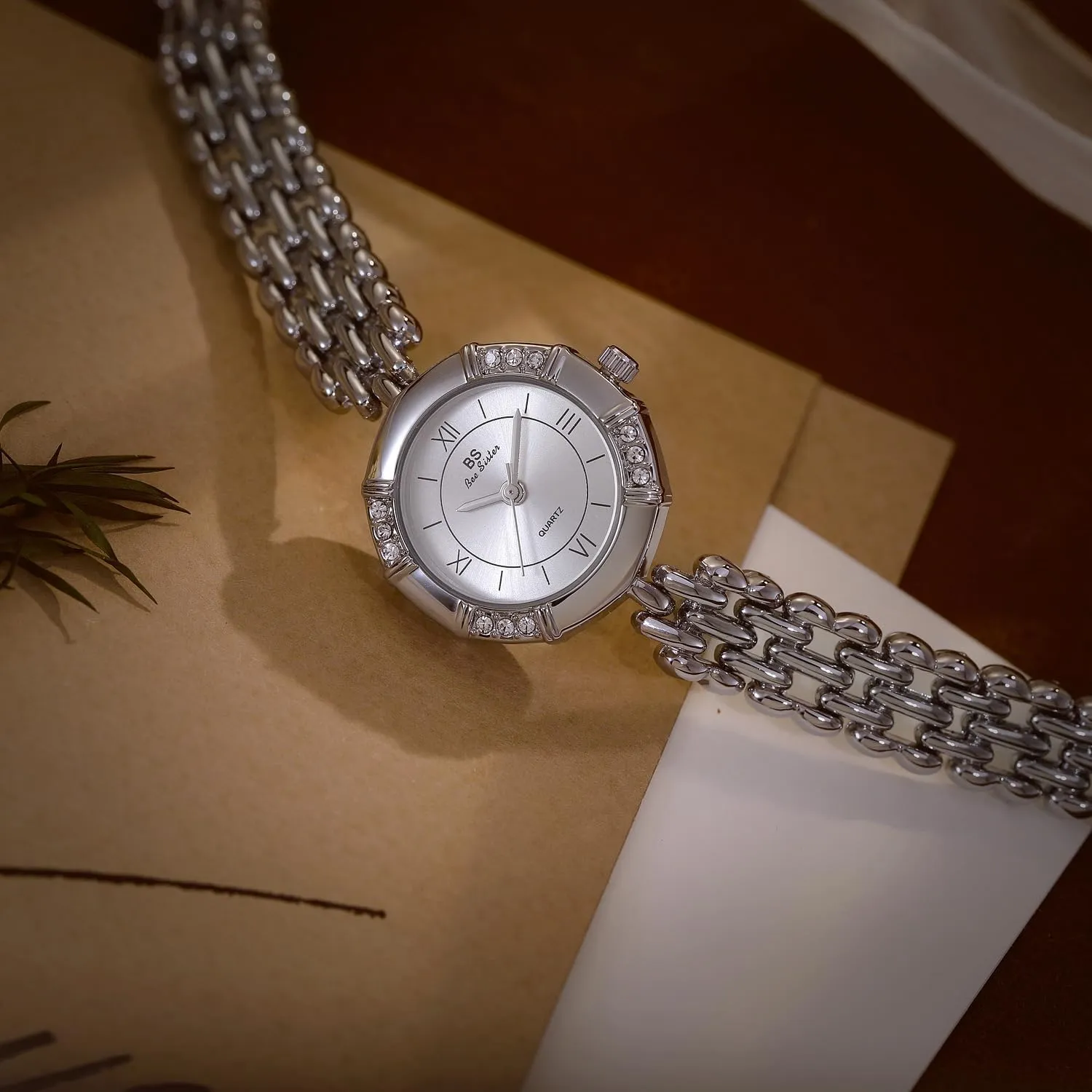 Wrist Watch Dainty Gifts basalt nearby incorporate CARLIEN Womens Elegant Small Thin Round Rhinestone Analog Quartz Watches Simple Fashion Waterproof Bracelet 