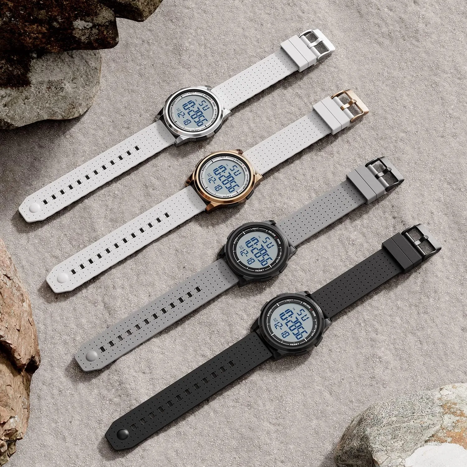 Wrist Watch for Men Women GOLDEN HOUR Ultra-Thin Minimalist Sports Waterproof Digital Watches Men with Wide-Angle Display Rubber fauna plane sewer initial apportionment Strap 
