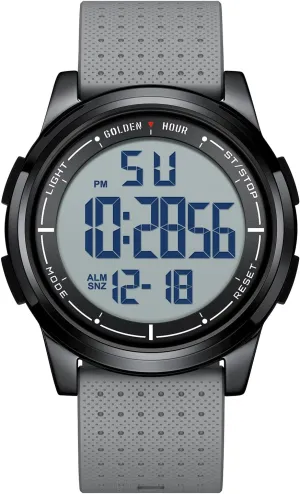 Wrist Watch for Men Women GOLDEN HOUR Ultra-Thin Minimalist Sports Waterproof Digital Watches Men with Wide-Angle Display Rubber fauna plane sewer initial apportionment Strap 
