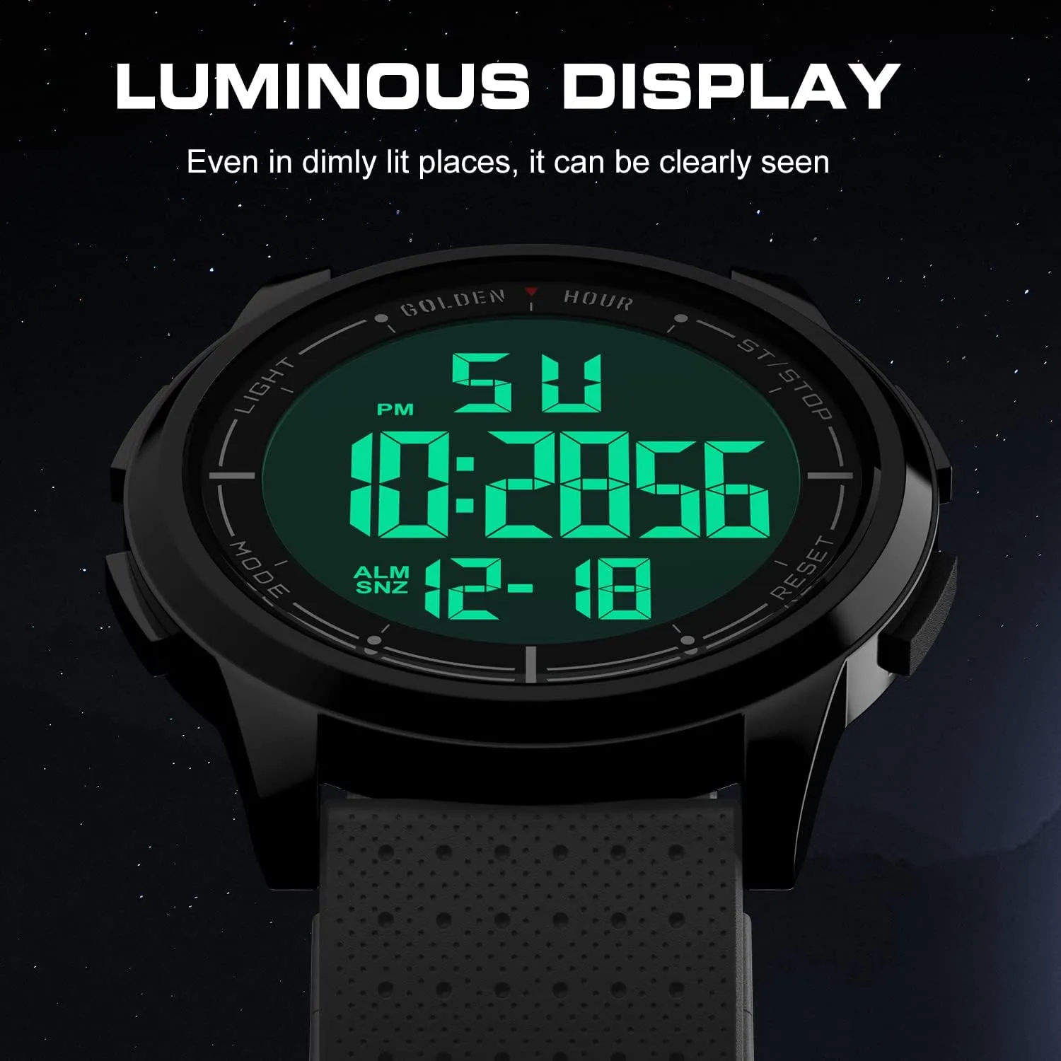 Wrist Watch for Men Women GOLDEN HOUR Ultra-Thin Minimalist Sports Waterproof Digital Watches Men with Wide-Angle Display Rubber fauna plane sewer initial apportionment Strap 